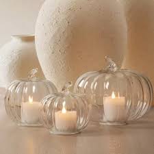 Glass Pumpkin LED Light Candles, Set of 3