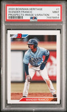 Load image into Gallery viewer, 2020 Bowman Heritage Wander Franco RC #BHP-1 Image Variation SP PSA 9 Mint

