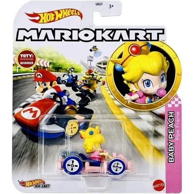 Hot Wheels Mario Kart Baby Cat Peach Pipe Frame Kart