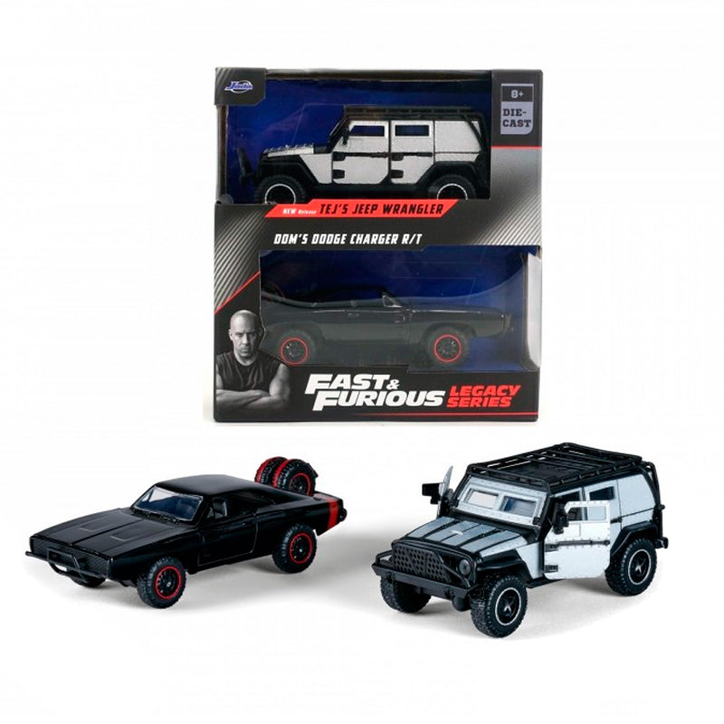 Jada 1:32 Fast & Furious Legacy Series Tej’s Jeep Wrangler & Dom’s Dodge Charger R/T