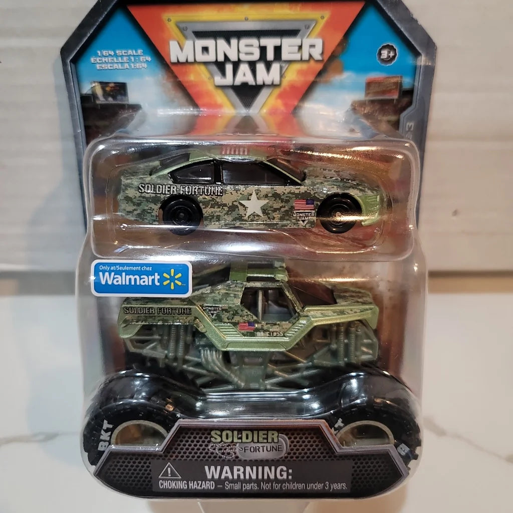 Monster Jam Soldier Fortune Truck and Race Car (Walmart Exclusive)
