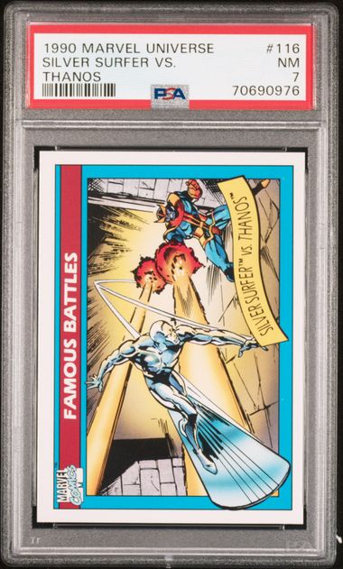 1990 Marvel University Silver Surfer VS. Thanos #116 PSA 7