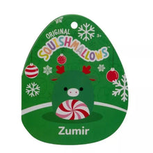 Load image into Gallery viewer, Squishmallows Zumir the Green Moose with Peppermint Swirl Belly 12&quot; 2023 Christmas Edition Stuffed Plush
