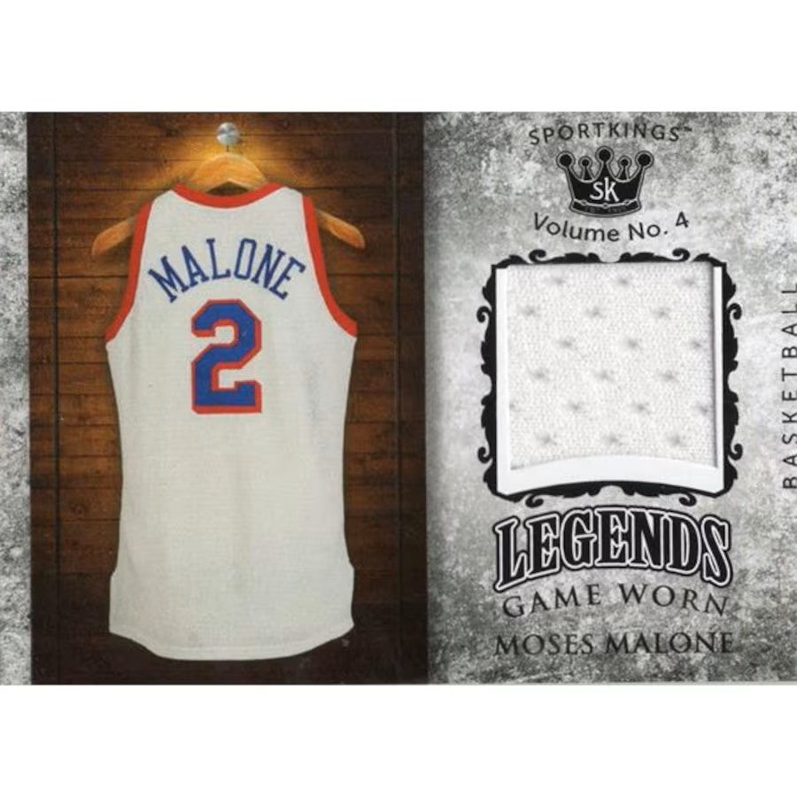 Moses Malone player worn jersey patch basketball card (Philadelphia 76ers) 2023 Sportkings Legends #LSM61) 2023 Panin Crown Royale #KRTJRD-1