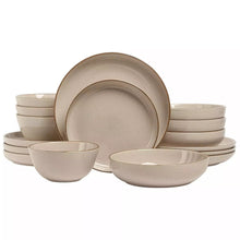 将图片加载到图库查看器，over&amp;back Options 16-piece Dinnerware Set (Beige)
