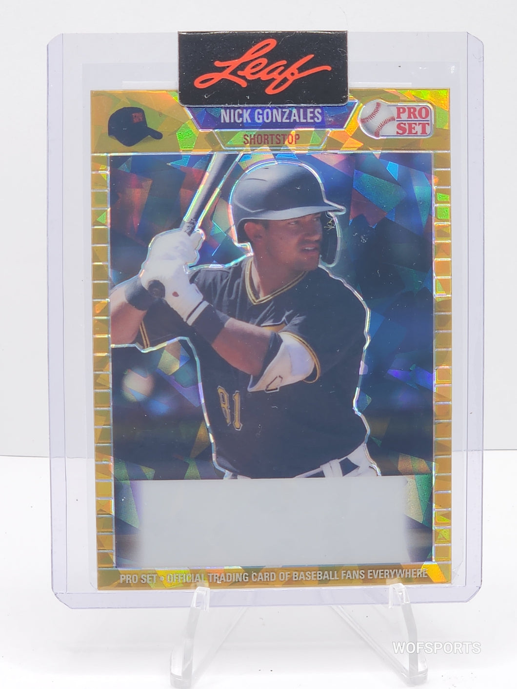 2021 Leaf Pre-Production Proof Gold Crack Ice 1/1 Nick Gonzales Pittsburgh Pirates