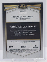 Load image into Gallery viewer, 2022 Topps Certified Rookie Auto 104/299 Spenser Watkins #BOA-SW Baltimore Orioles
