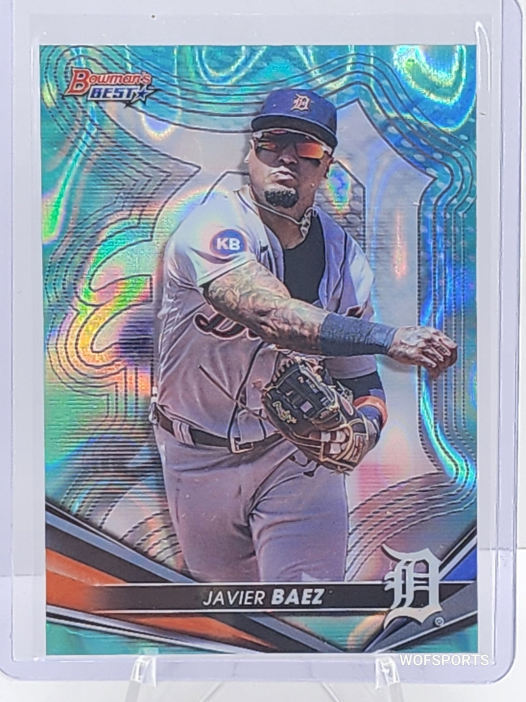 2022 Bowman's Best Aqua Lava 63/199 Javier Baez #60 Detroit Tigers