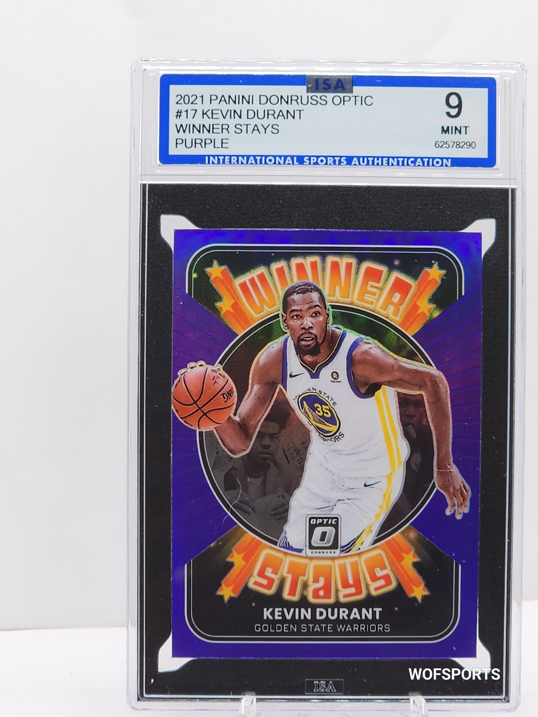 2021 Panini Donruss Optic Winner Stays Purple Kevin Durant #17 ISA 9 MT