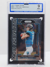 Load image into Gallery viewer, 2021 Panini Prizm New Recruits Trevor Lawrence Rookie #NR-1 Jacksonville Jaguars RC ISA 9 Mint
