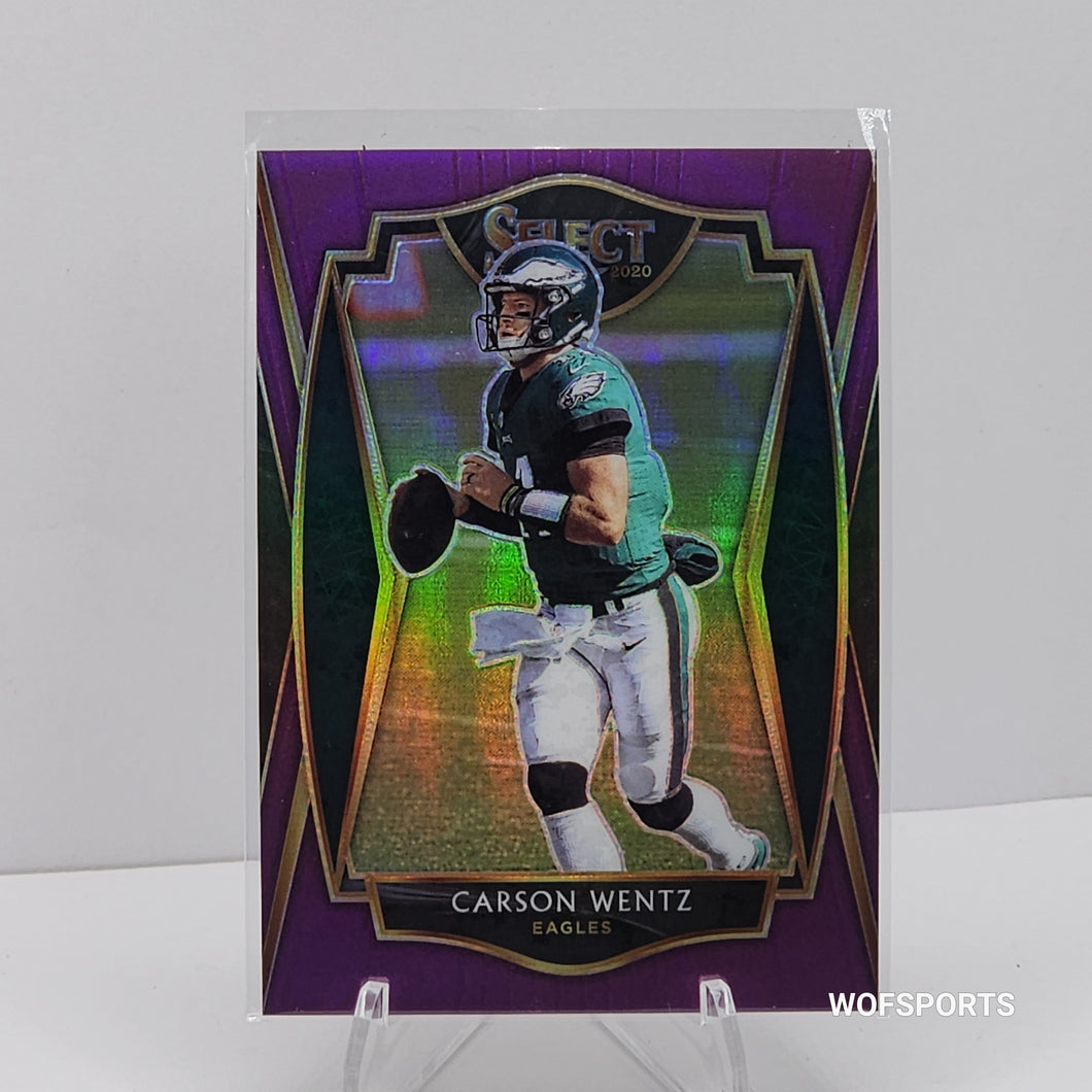 2020 Panini Select Purple Prizm 13/75 Carson Wentz #116  Philadelphia Eagles