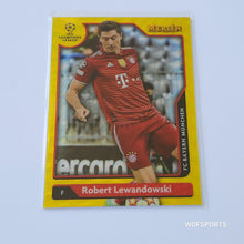 Load image into Gallery viewer, 2022 Topps Merlin Champions League Yellow Wave Refractor  11/250 Robert Lewandowski
