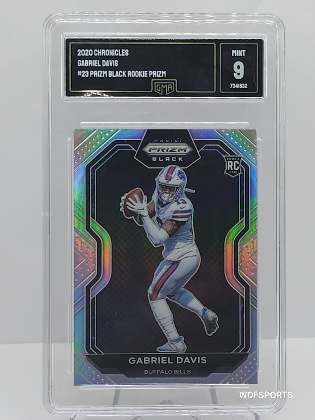 2020 Panini Chronicles Prizm Black Rookies Prizm Gabriel Davis #23 RC GMA 9 Mint