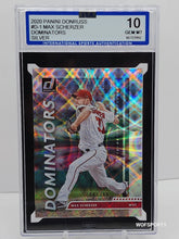 Load image into Gallery viewer, 2020 Panini Donruss 104/349 Max Scherzer Dominators SILVER #D-1 Washington ISA 10 GEM Mint

