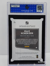 Load image into Gallery viewer, 2020 Panini Donruss 104/349 Max Scherzer Dominators SILVER #D-1 Washington ISA 10 GEM Mint
