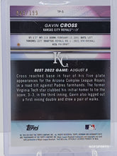 Load image into Gallery viewer, 2022 Bowman&#39;s Best Atomic Refractor 49/199 Gavin Cross #TP-5 Kansas City Royals
