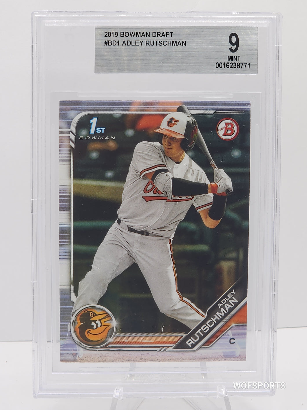 2019 Bowman Draft Adley Rutschman 1st #BD1 Baltimore Orioles BGS 9 Mint