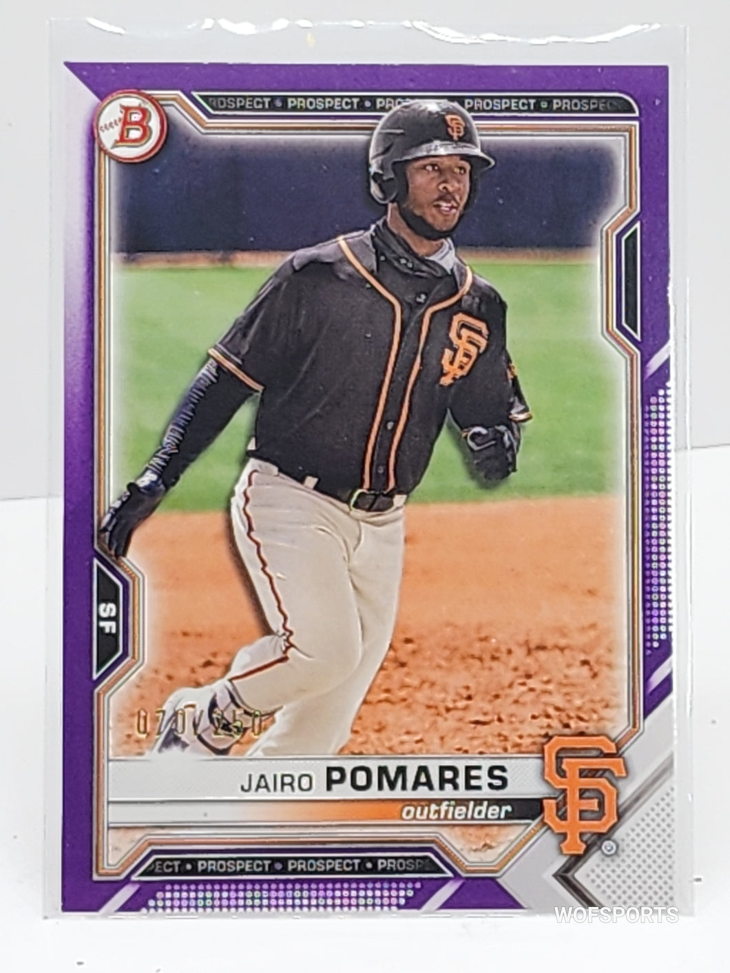 2021 Bowman Draft Purple / 250 Jairo Pomares #BD-45 San Francisco Giants
