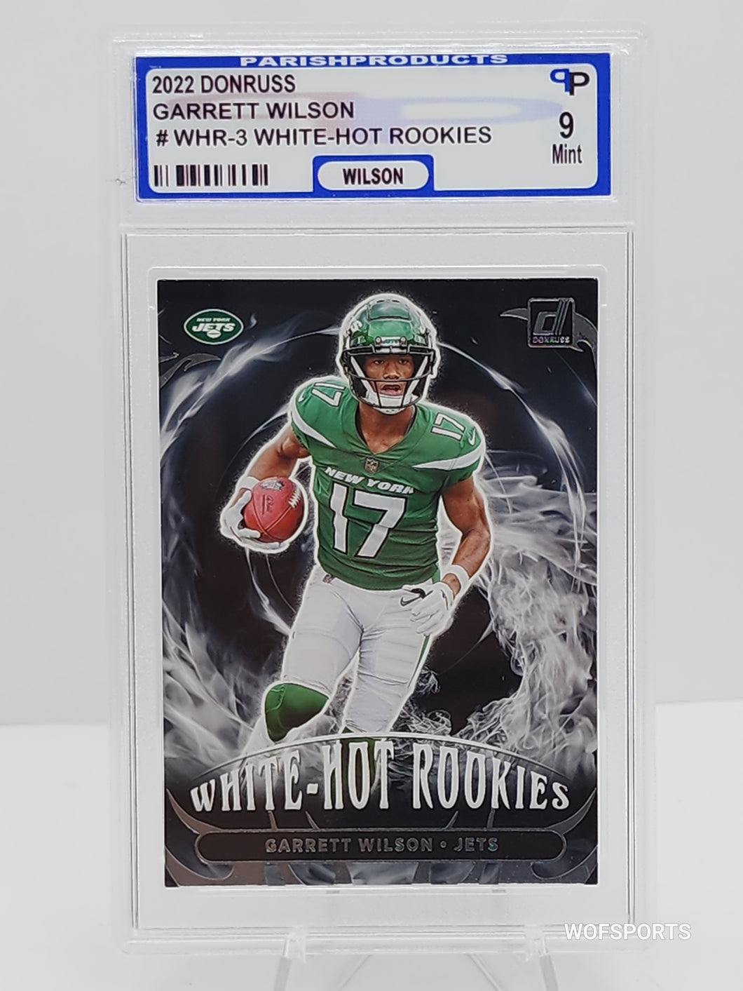 2022 Panini Donruss White Hot Rookies Garrett Wilson #WHR-3 New York Jets Parish 9 Mint