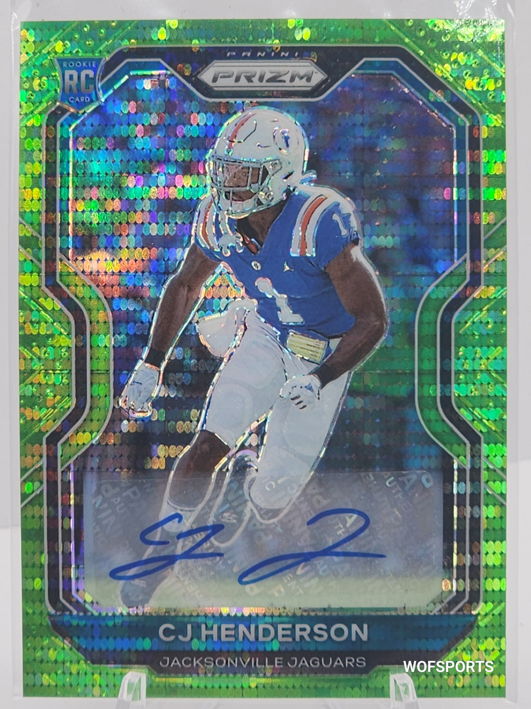 2020 Panini Prizm Neon Green Pulsar Auto CJ Henderson #351 Rookie