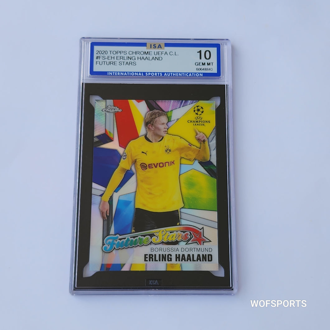 2020 Topps Chrome UEFA CL Future Stars إيرلينج هالاند #FS-EH بوروسيا دورتموند ISA 10 جوهرة النعناع