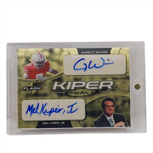 Load image into Gallery viewer, 2022 Leaf Flash Gold Kaleidoscope Garrett Wilson/Mel Kiper Jr. Dual Auto 1/1 RC
