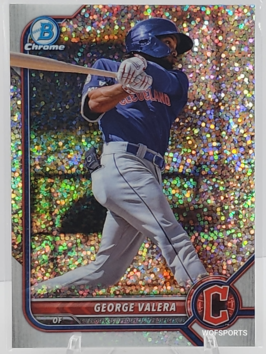 2022 Bowman Chrome Prospects Speckle Refractor 257/299 George Valera #BCP-233 Guardians