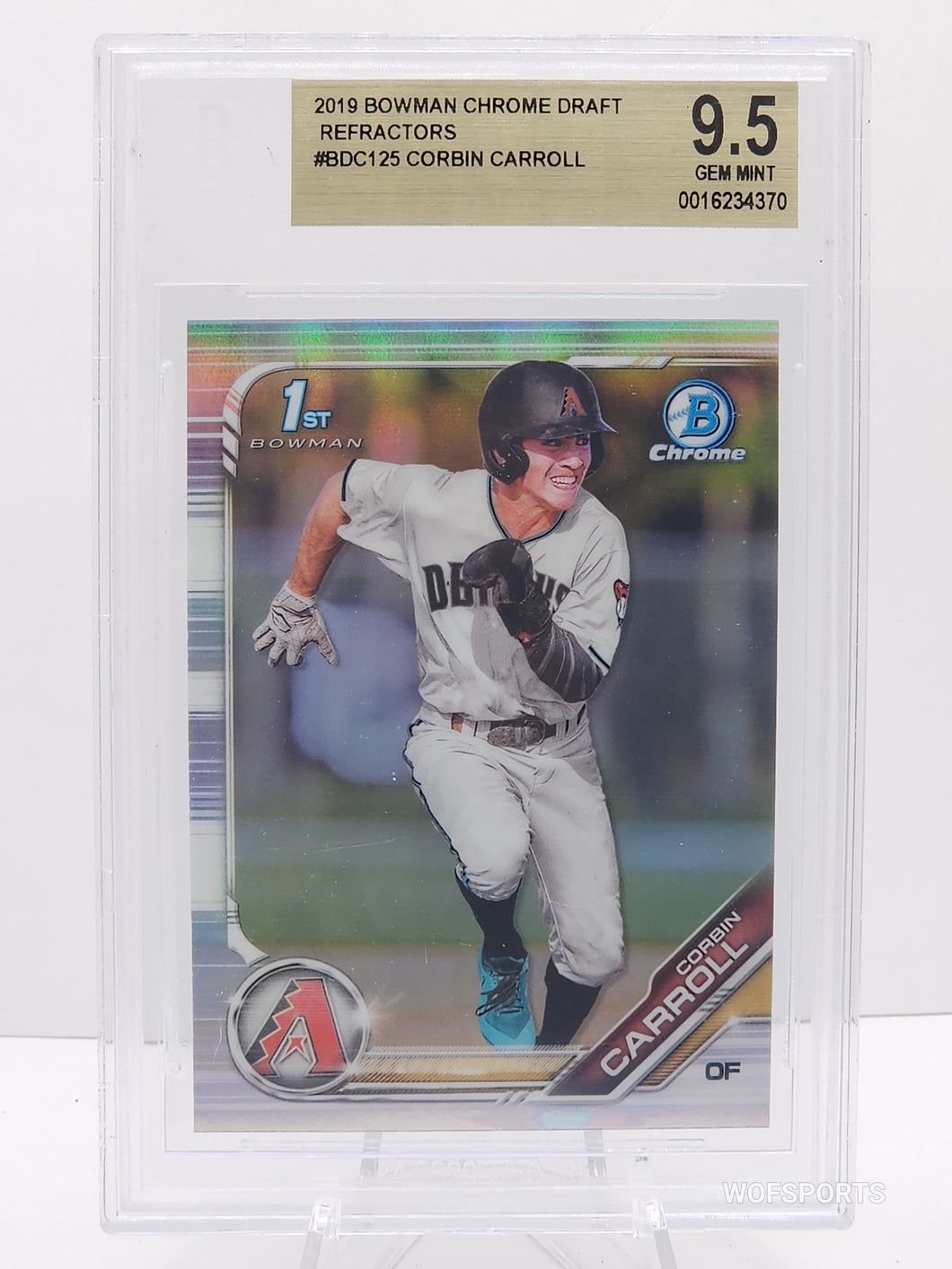 2019 Bowman Chrome Draft Refractors Corbin Carroll Rookie #BDC-125 Diamondbacks Becket 9.5 Gem Mint