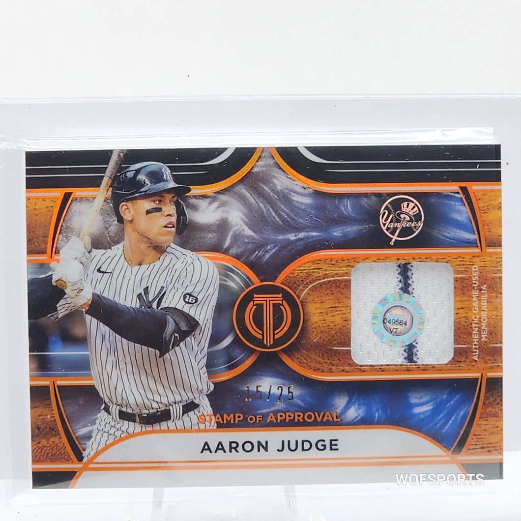 بطاقة ختم الموافقة من Topps لعام 2022 / 25 Aaron Judge #SDA-AJ NY Yankees