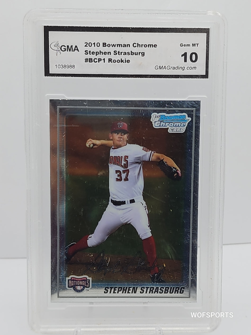 2010 Bowman Chrome Stephen Strasburg RC #BCP1 GMA 10 GEM MINT