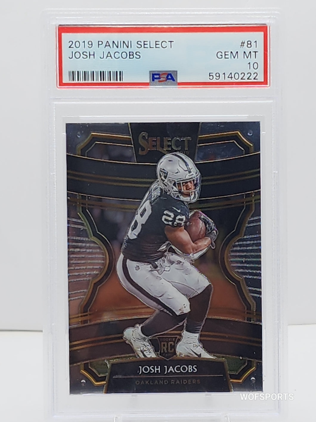 2019 Panini Select #81 Josh Jacobs Raiders RC Rookie PSA 10 GEM MINT