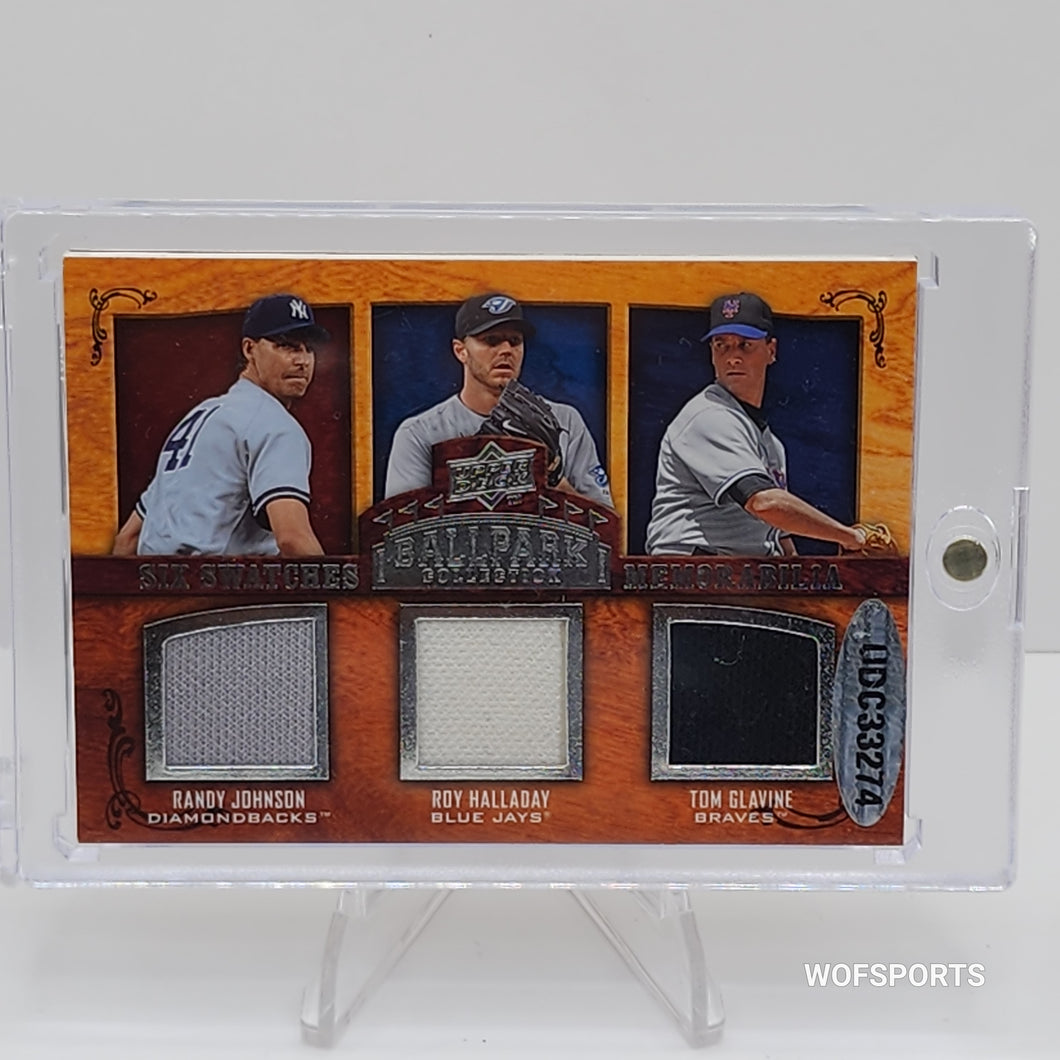 2008 Upper Deck Ballpark Memorabilia Randy Johnson / Roy Halladay / Tom Glavine #263