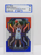 Load image into Gallery viewer, 2021-22 Panini Prizm Red White Blue Prizm Moses Moody #308 RC Rookie Parish 9 Mint Warriors
