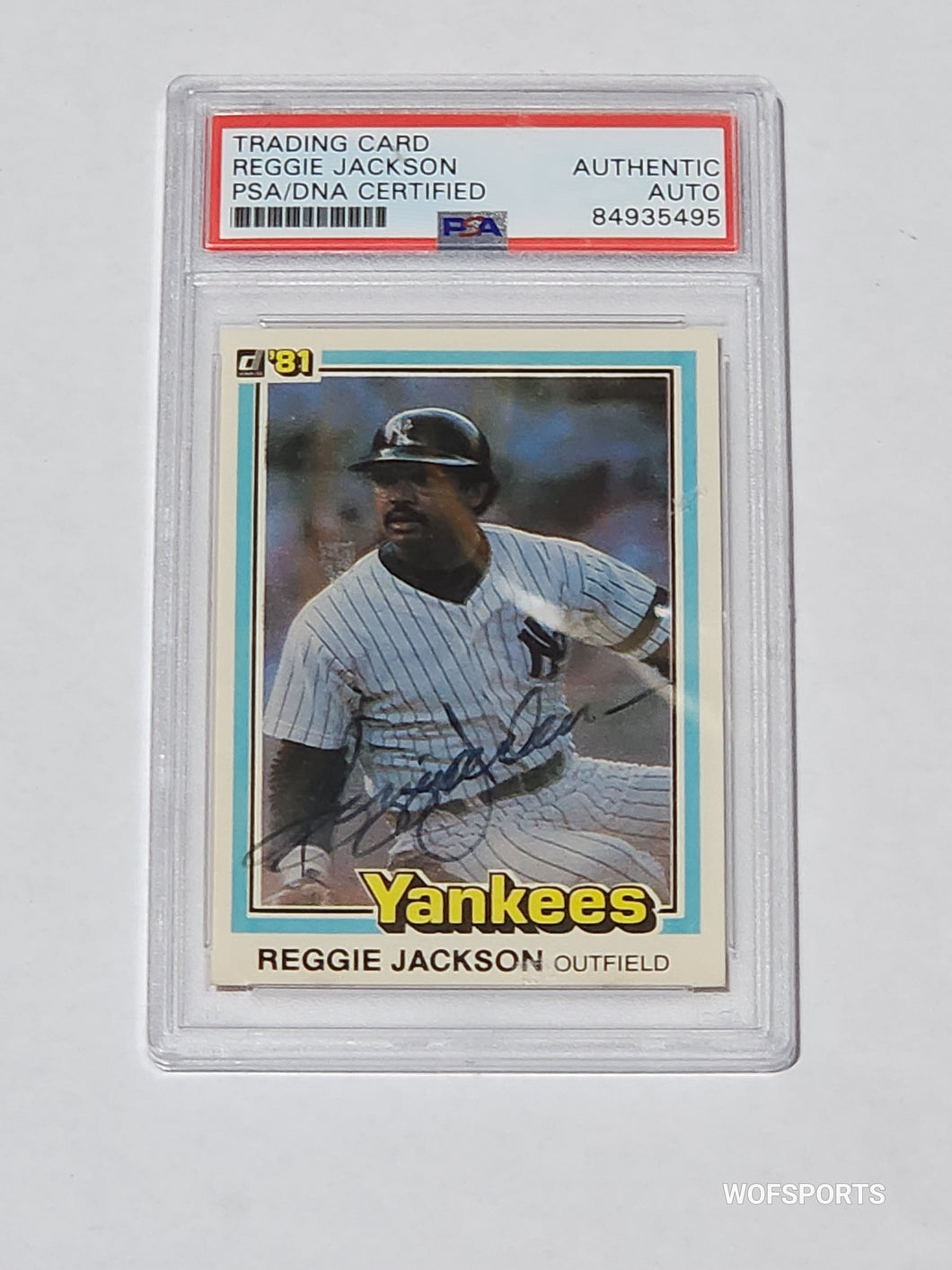 1981 Donruss 1st Edition Collector Series Autographed Reggie Jackson #468 27/475 PSA Auto