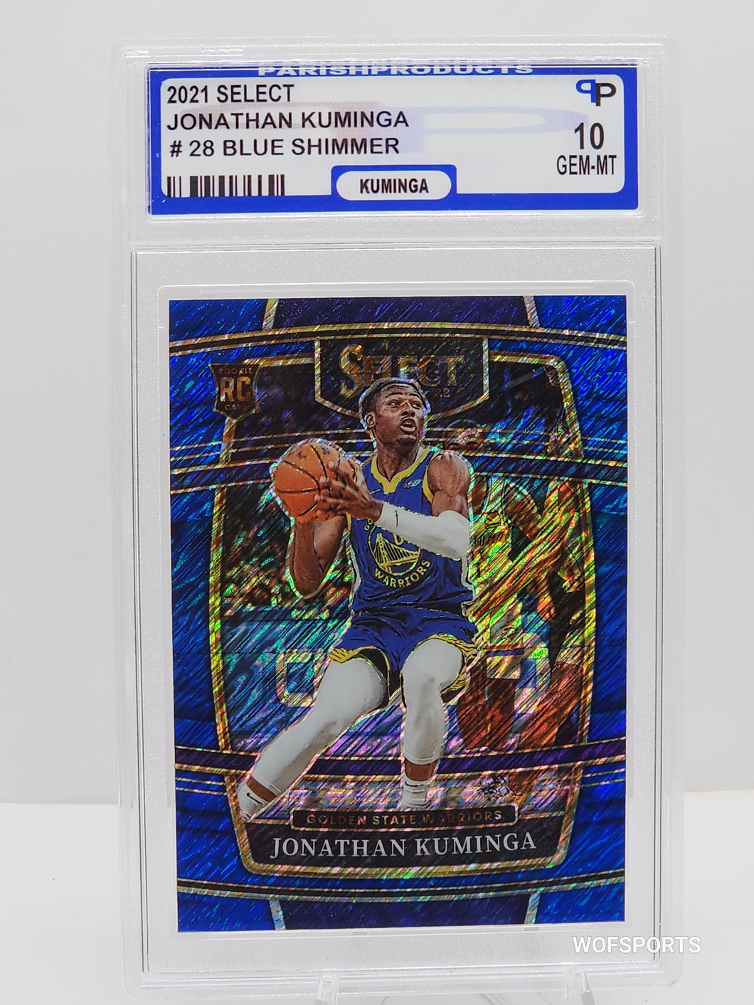 2021-22 Panini Select Blue Shimmer #28 Jonathan Kuminga  Parish 10 Gen Mint - Golden State Warriors