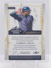 تحميل الصورة إلى عارض المعرض، 2022 Leaf Trinity Gold Foil Auto Relic 43/50 Gabriel Arias #BA-GA1 - Guardians
