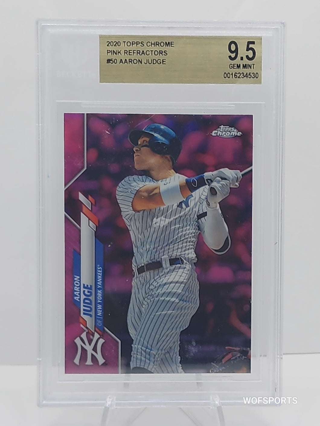 2020 Topps Chrome Pink Refractor Aaron Judge #50 BGS 9.5 GEM MINT