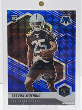 Load image into Gallery viewer, 2021 Panini Mosaic Blue #383 Trevon Moehrig 71/99 Rookies Las Vegas Raiders
