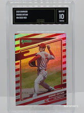 تحميل الصورة إلى عارض المعرض، 2021 Donruss Shohei Ohtani #199 شريط أحمر هولو موازي 164/2021 Serial Angels GMA 10 GEM Mint
