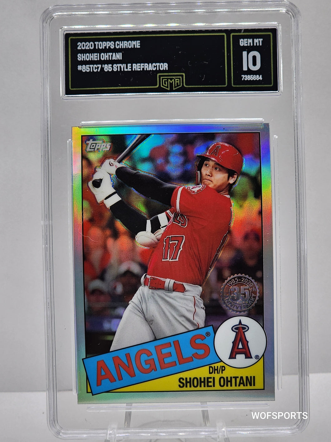 2020 Topps Chrome Shohei Ohtani 1985 بطاقة المنكسر #85TC7 - GMA 10