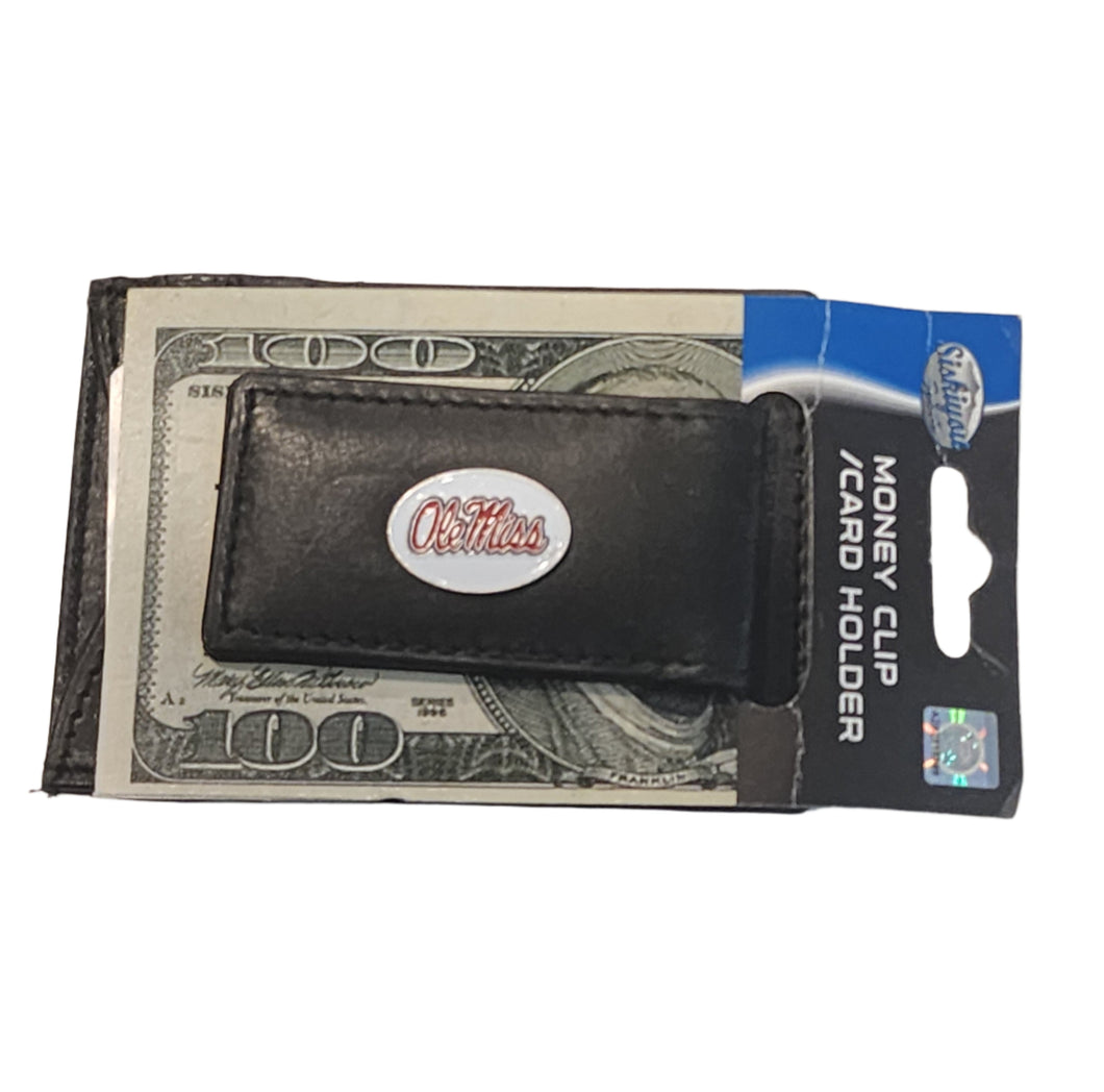 Mississippi Ole Miss Rebels Leather Cash & Cardholder