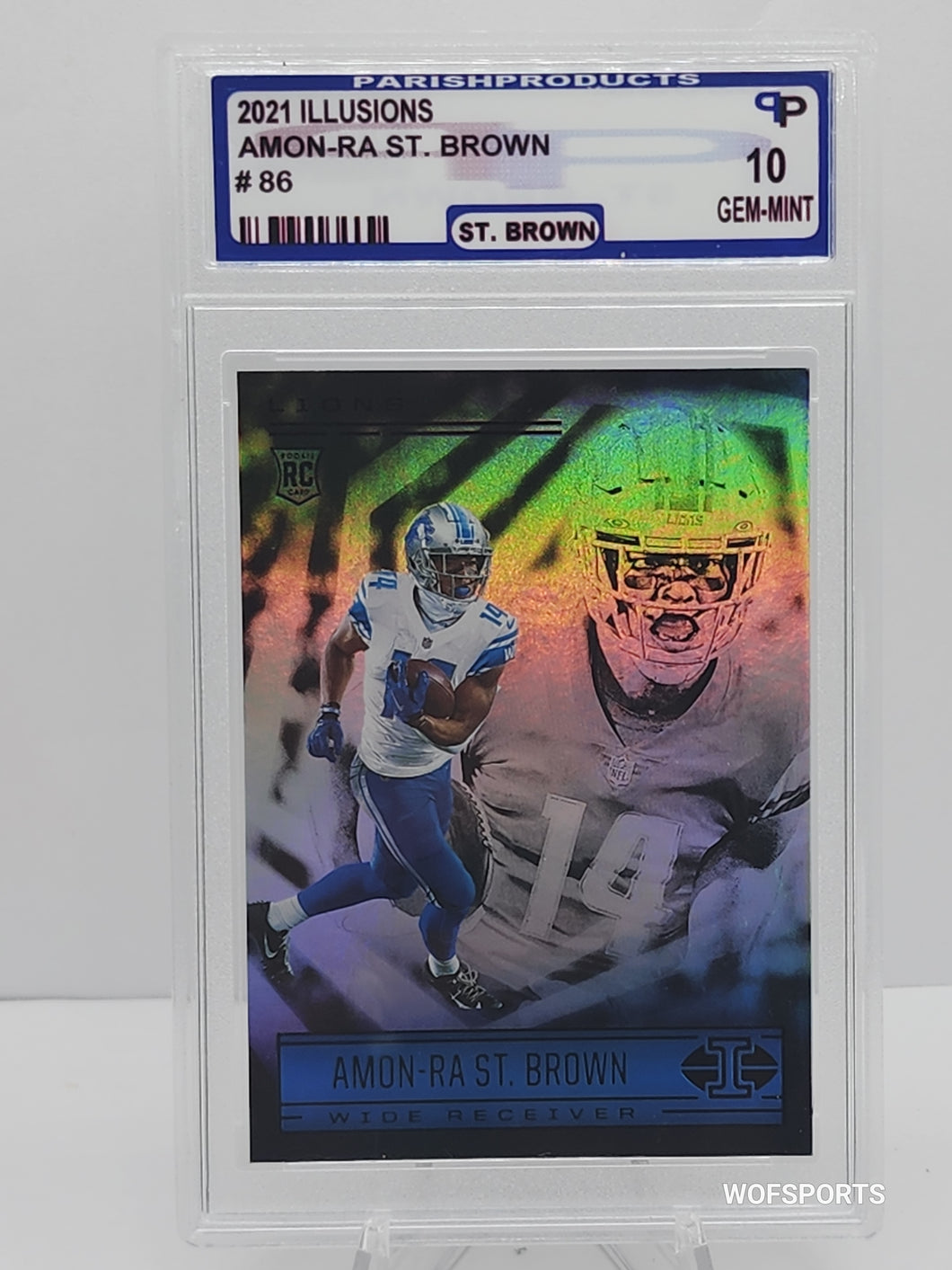 Amon-Ra St. Brown 2021 Panini Illusion Rookie RC #86 Lions Parish 10 GEM Mint