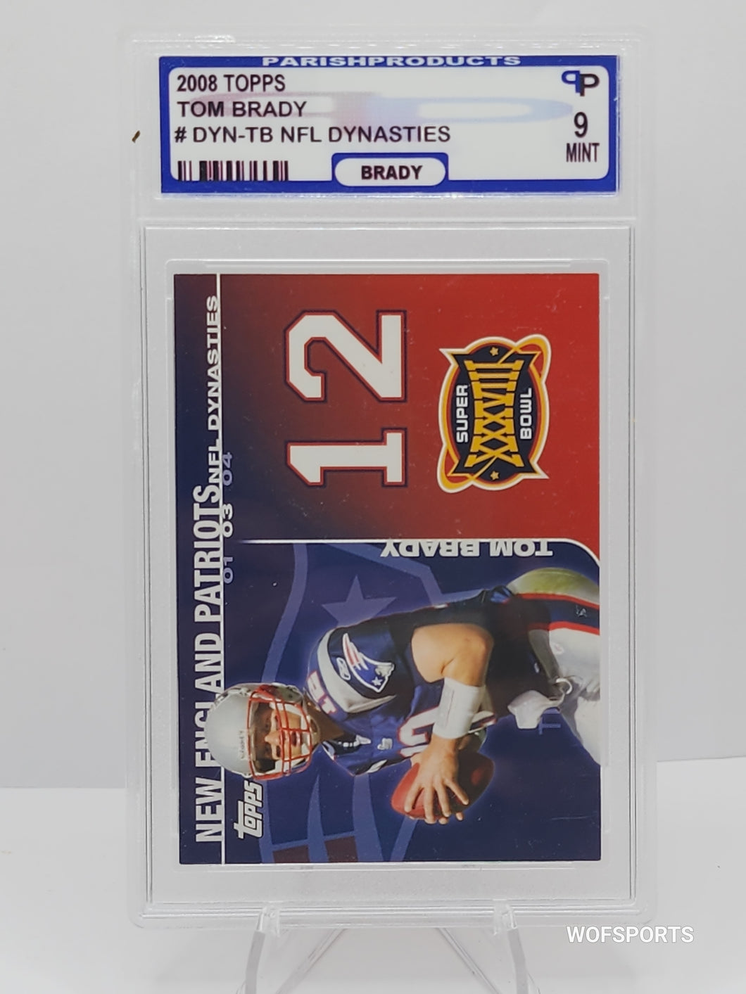 2008 Topps NFL Dynasties #DYN-TB Tom Brady New England Patriots Parish 9 Mint