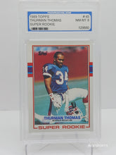 تحميل الصورة إلى عارض المعرض، 1989 Topps Super Rookie Thurman Thomas #45 Buffalo Bills PGS 8 NM-MT
