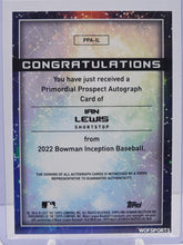 Load image into Gallery viewer, 2022 Bowman Inception Primordial Prospect Auto 47/99 Ian Lewis #PPA-IL Miami Marlins
