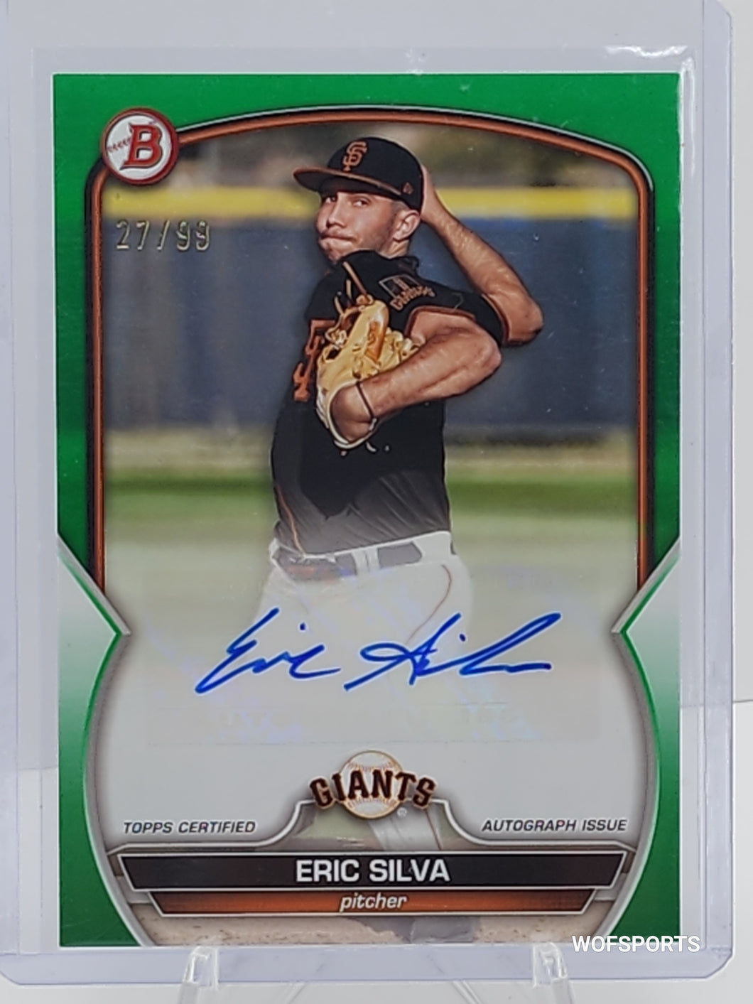 2023 Bowman Prospects Auto Green 27/99 Eric Silva #PPA-ES San Francisco Giants