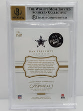 将图片加载到图库查看器，2017 Panini Flawless Premium Ink Silver Auto #10 Dak Prescott 1/1 2019 National Black Box /1 Dallas Cowboys
