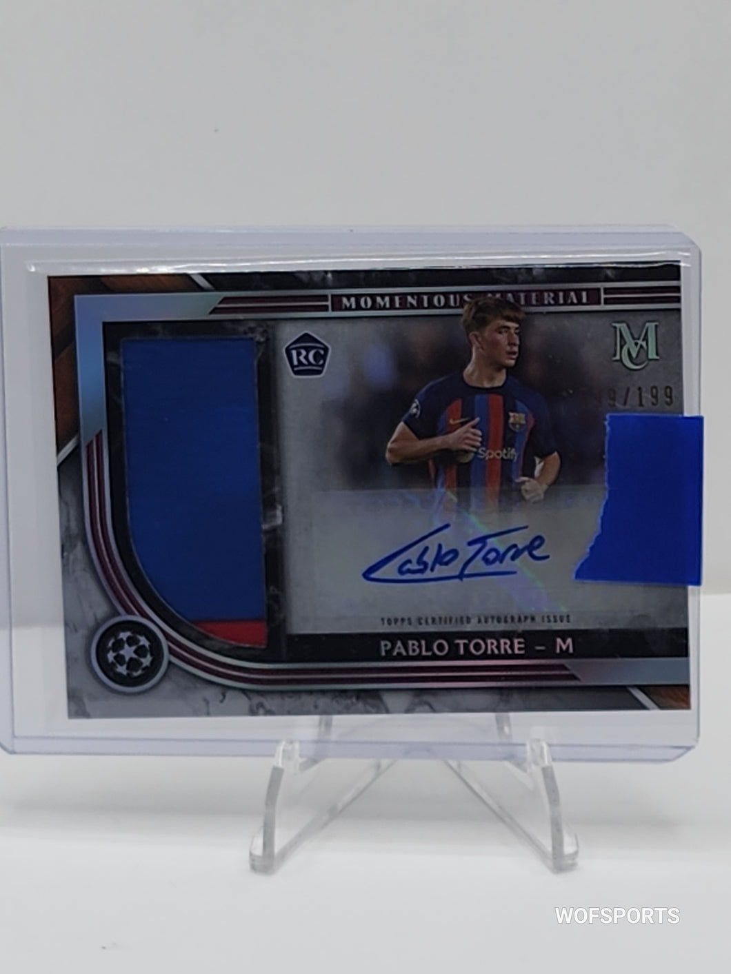 2022-23 Topps Museum UEFA RC jumbo relic auto card 99/199 Pablo Torre #MMJA-PT