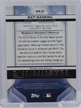 تحميل الصورة إلى عارض المعرض، 2020 Bowman Sterling Speckle /99 Matt Manning #BPR-25 Detroit Tigers
