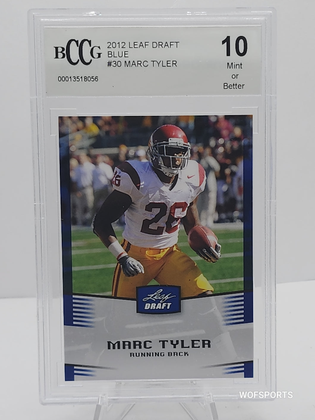 2012 Leaf Draft Blue Marc Tyler #30 Rookie RC RATED 10 BCCG